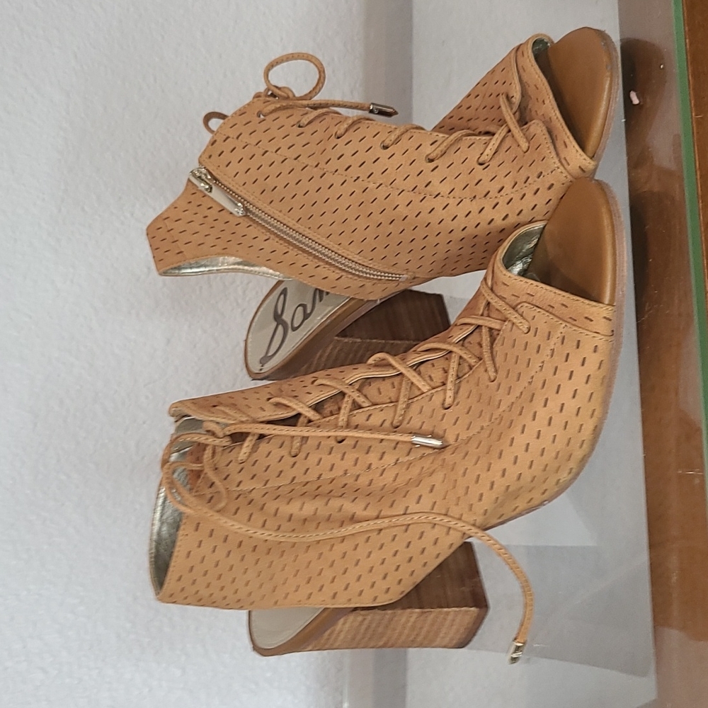 Sam Edelman Ennette Block Heels Open Toe Size 9 T… - image 1